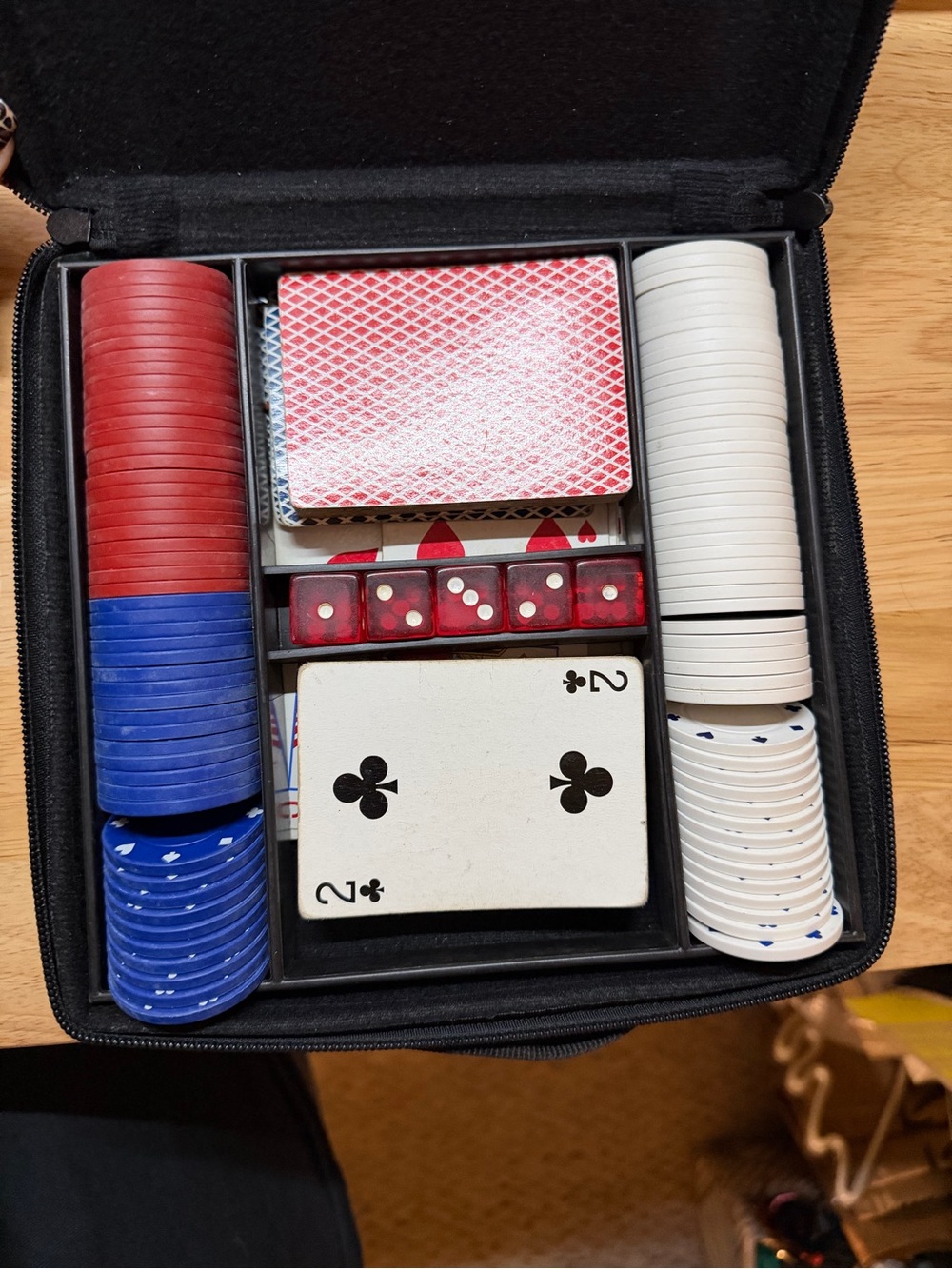 Poker Chip and Card Set – Red, Blue, White